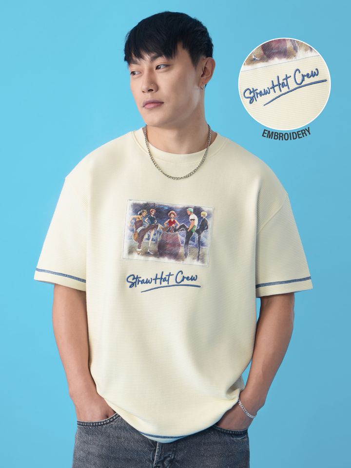 Straw Hat Crew Graphic Print Oversized T-Shirt