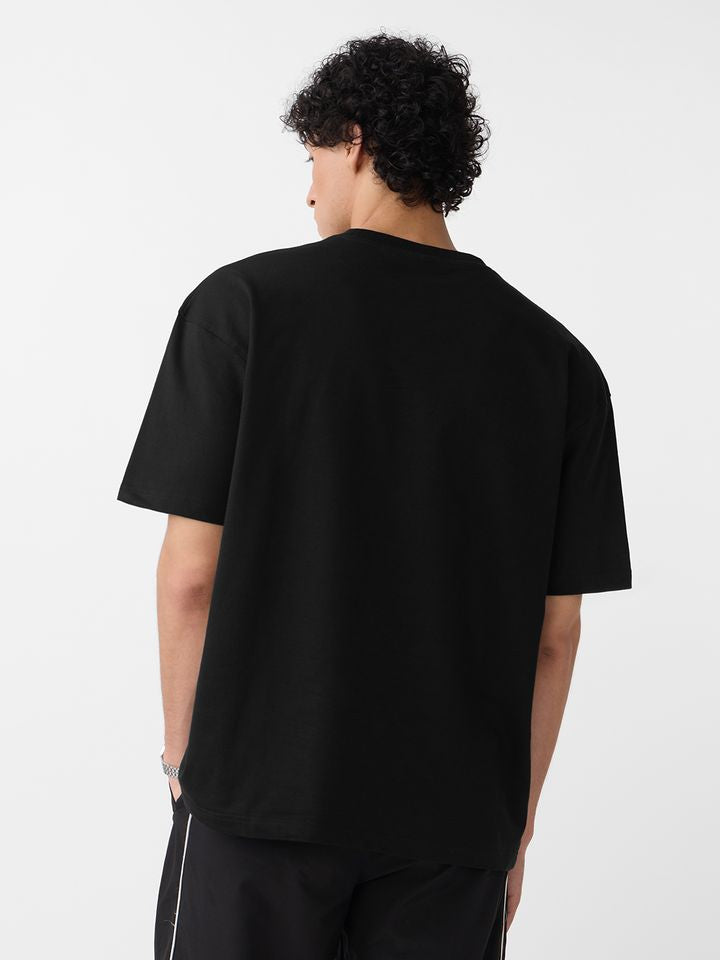 Men's Oversized Fit T-Shirt with Metallic Contrast Piping