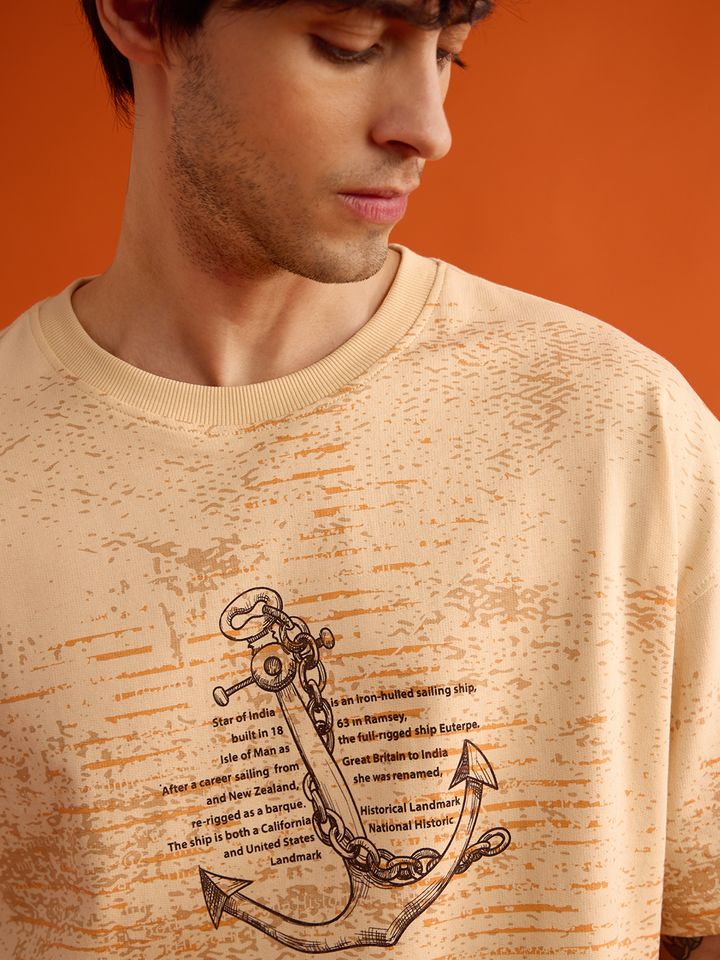 Oversized Vintage Graphic T-Shirt | Cream Streetwear