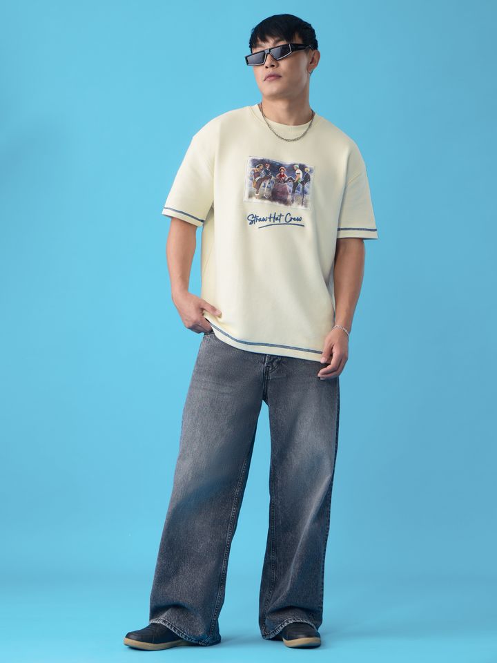 Straw Hat Crew Graphic Print Oversized T-Shirt