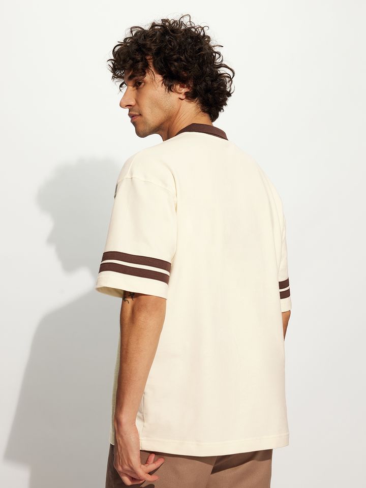 Hogwarts Towel Embroid Oversized Polo | Quarter-Zip